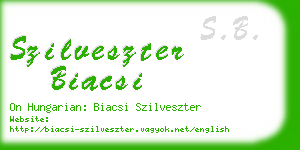 szilveszter biacsi business card